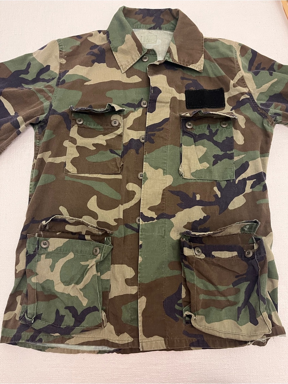 XL 1985 US Military M81 Woodland Camo BDU Jacket Coat Long 80s NYCO Vintage - Picture 2 of 5